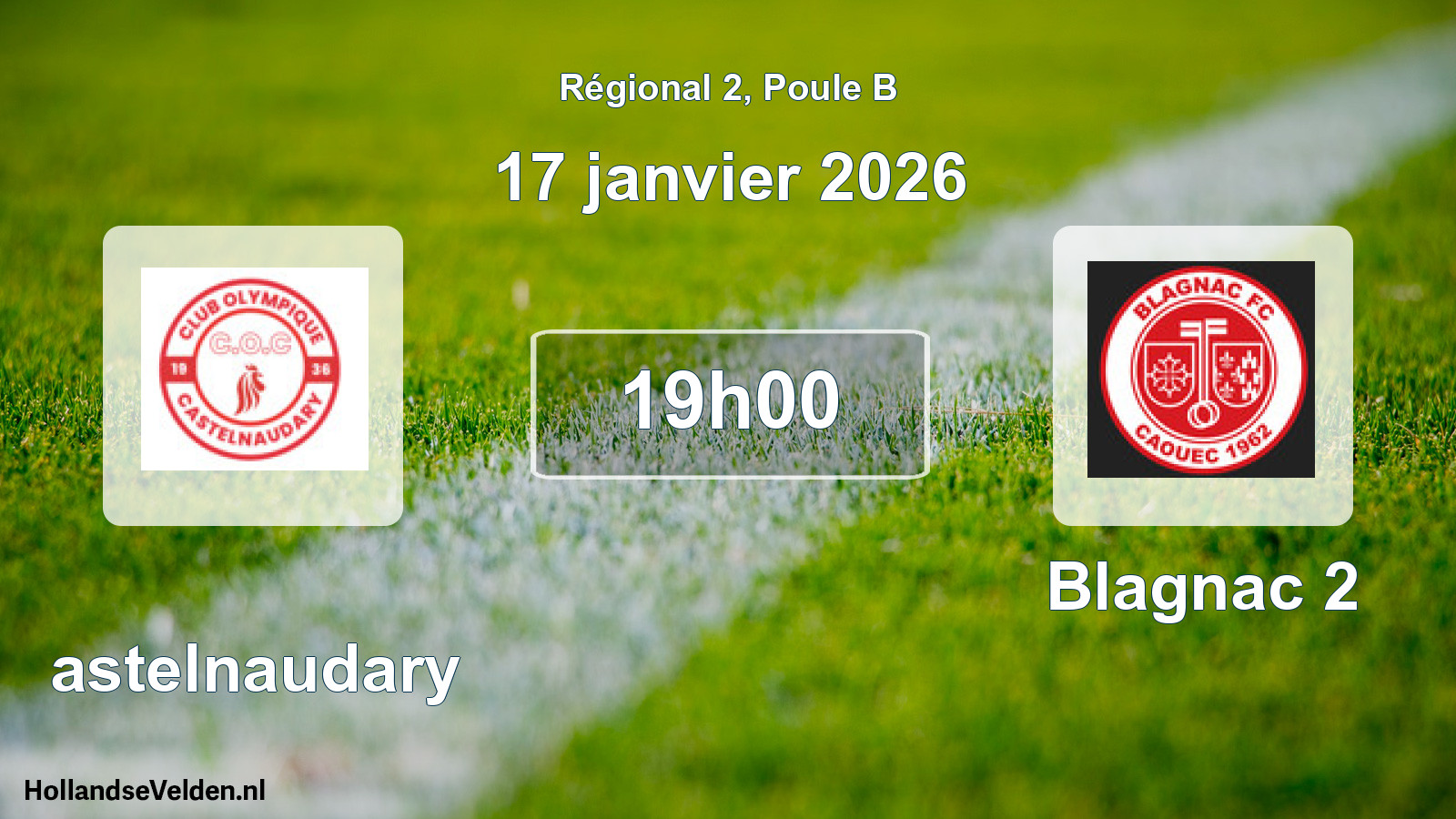 Geplande wedstrijd: Castelnaudary - Blagnac 2 (17 janvier 2026)