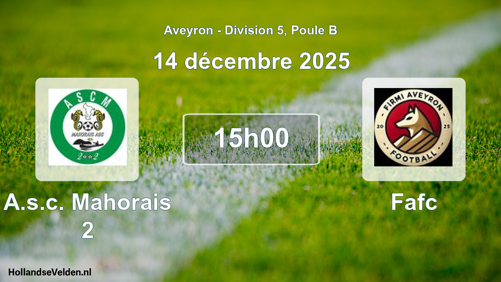 Geplande wedstrijd: A.s.c. Mahorais 2 - Fafc (14 december 2025)