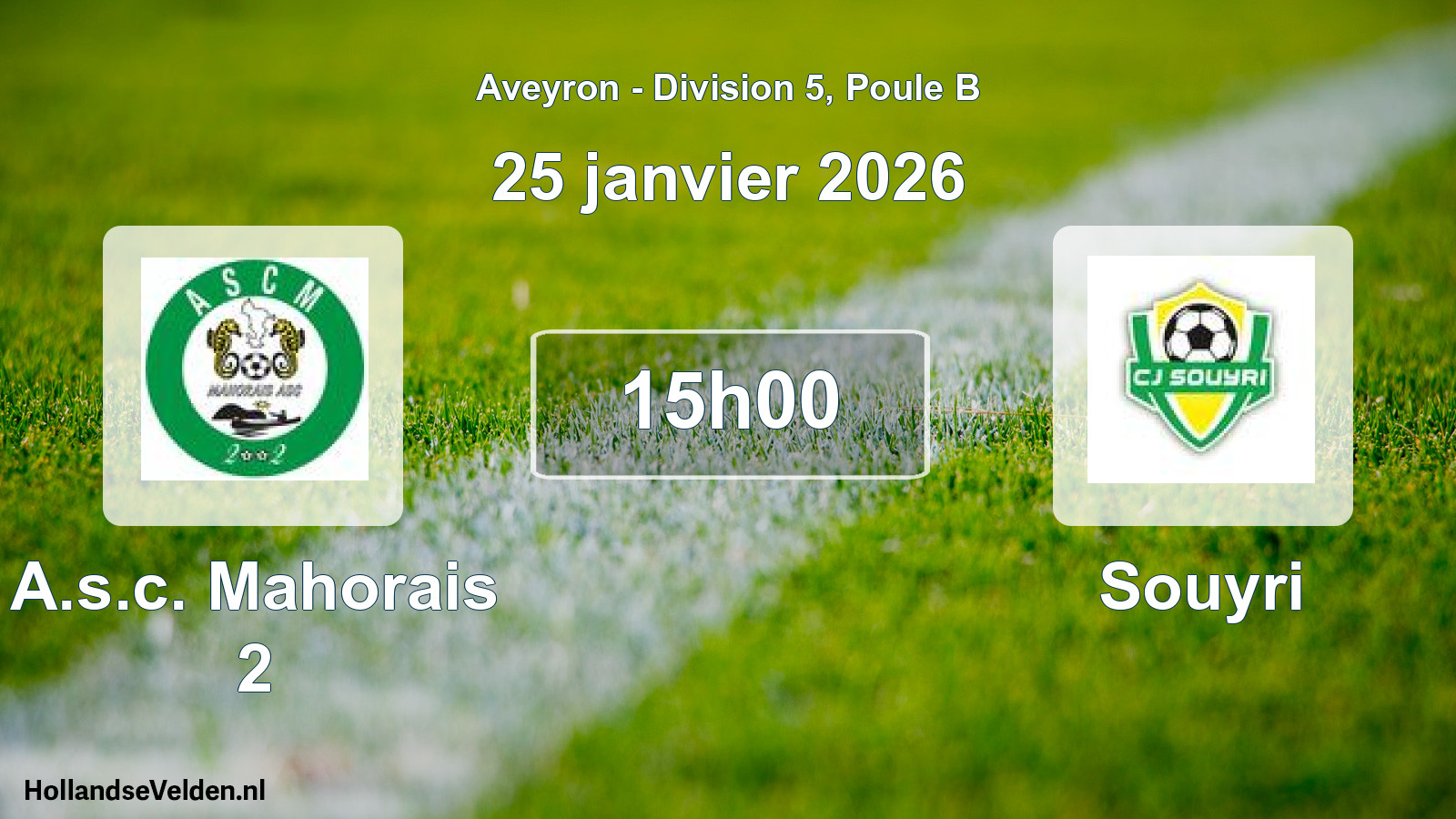 Match programmé: A.s.c. Mahorais 2 - Souyri (25 janvier 2026)