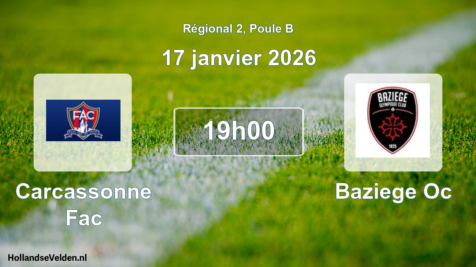 Scheduled Match: Carcassonne Fac - Baziege Oc (17 January 2026)