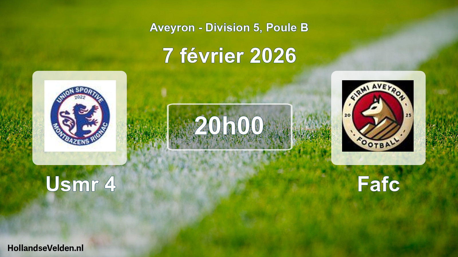 Geplande wedstrijd: Usmr 4 - Fafc (7 februari 2026)