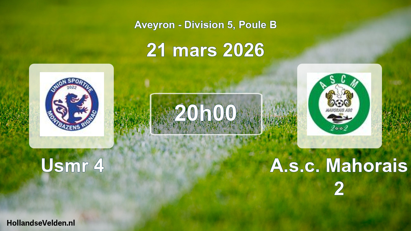 Scheduled Match: Usmr 4 - A.s.c. Mahorais 2 (21 March 2026)