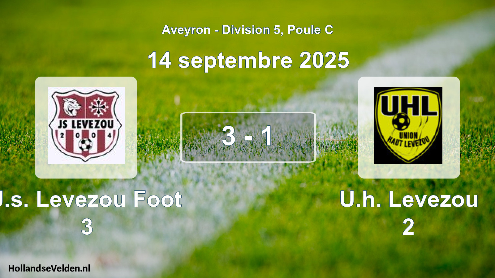 Total number of matches played: J.s. Levezou Foot 3 - U.h. Levezou 2 3 - 1 (14 September 2025)