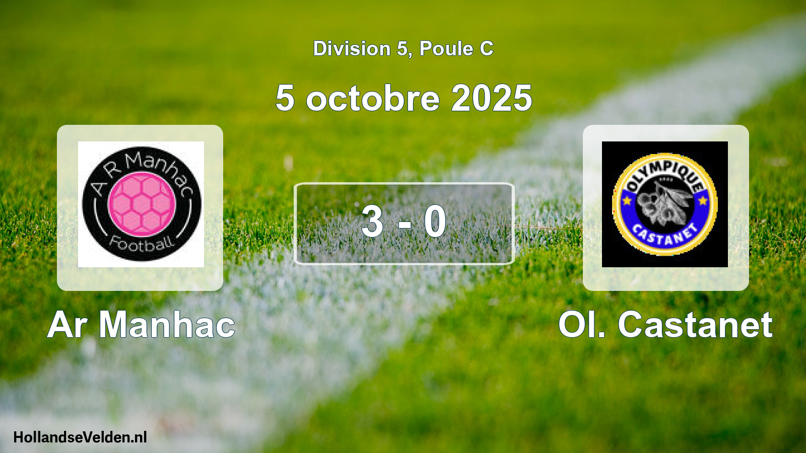 Gespeelde wedstrijd: Ar Manhac - Ol. Castanet 3 - 0 (5 oktober 2025)