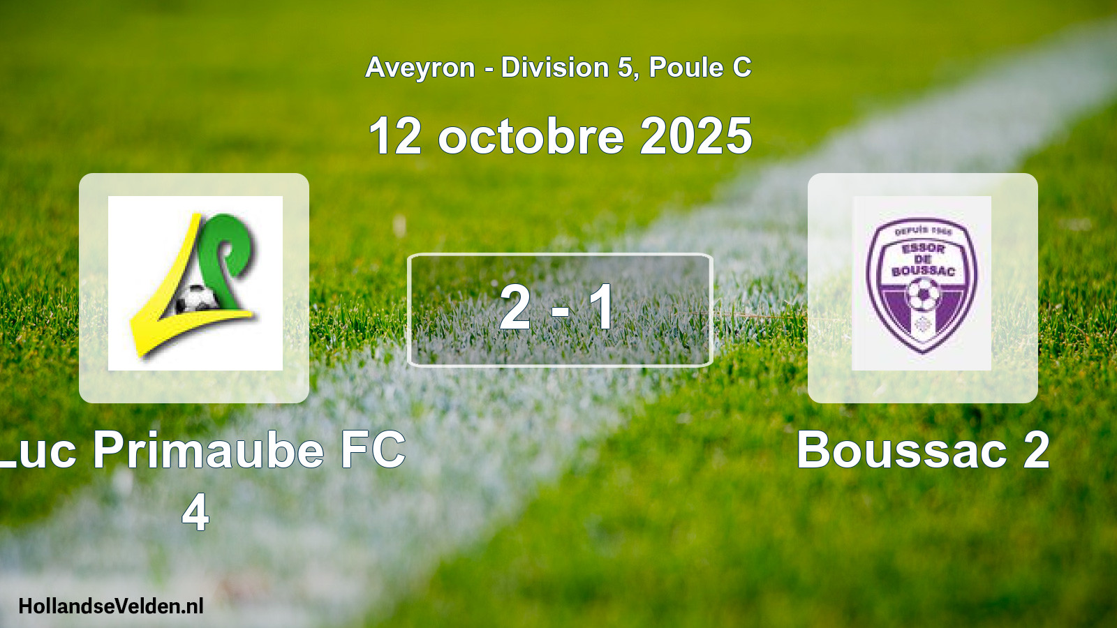 Match joué: Luc Primaube FC 4 - Boussac 2 2 - 1 (12 octobre 2025)