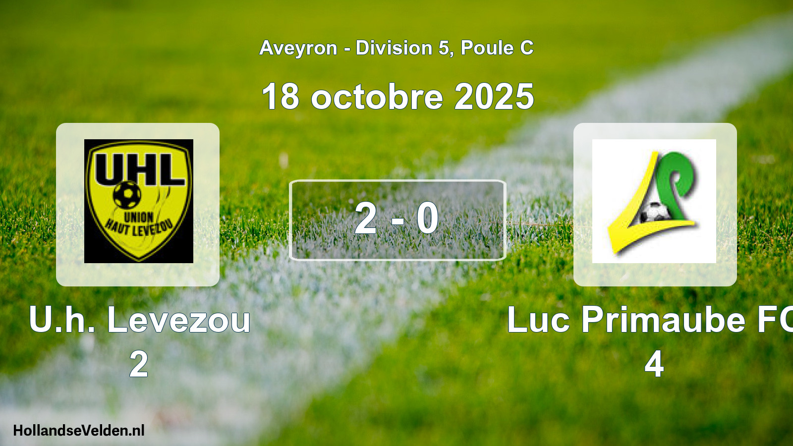 Gespeelde wedstrijd: U.h. Levezou 2 - Luc Primaube FC 4 2 - 0 (18 oktober 2025)