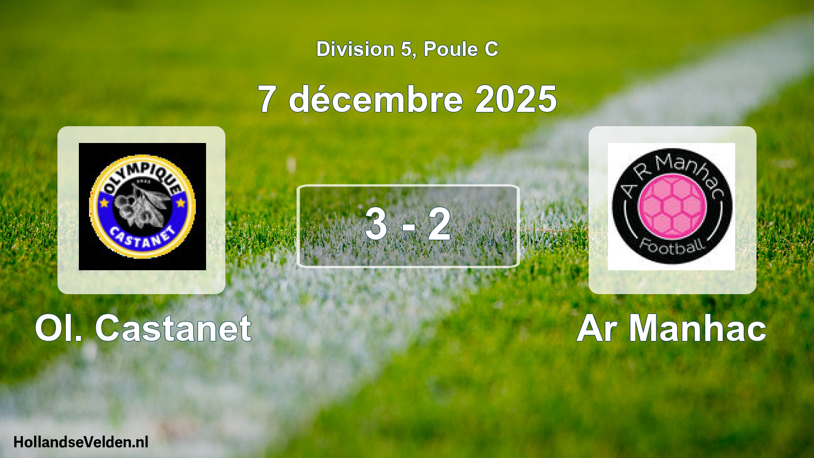 Match joué: Ol. Castanet - Ar Manhac 3 - 2 (7 décembre 2025)