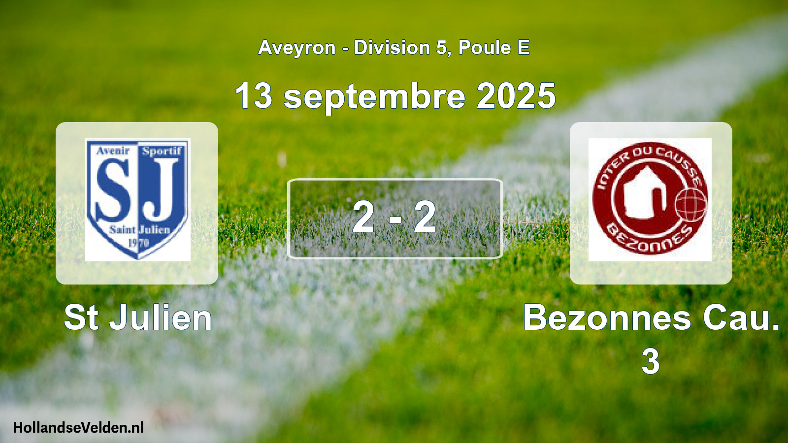 Gespeelde wedstrijd: St Julien - Bezonnes Cau. 3 2 - 2 (13 september 2025)