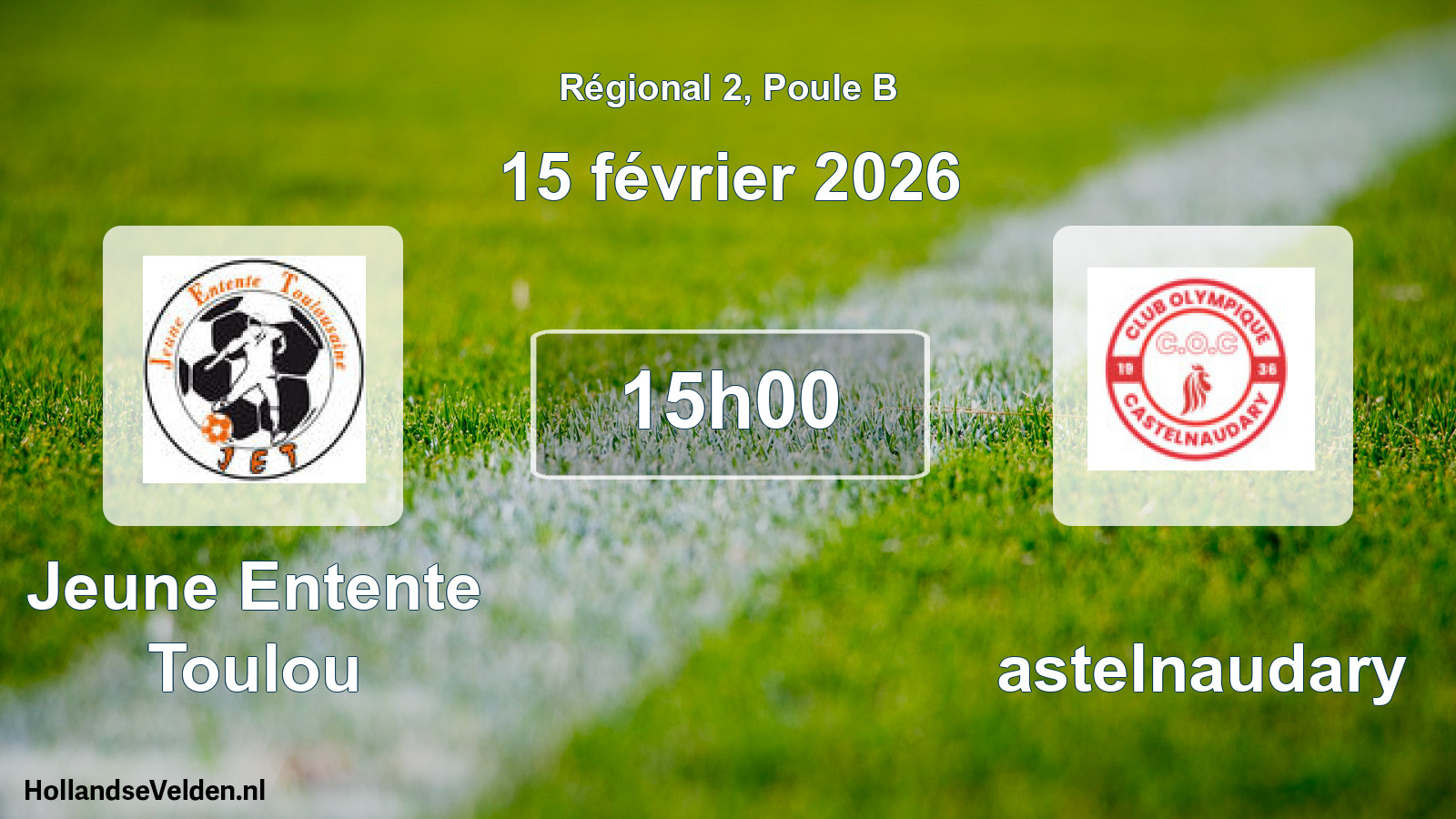 Scheduled Match: Jeune Entente Toulou - Castelnaudary (15 February 2026)