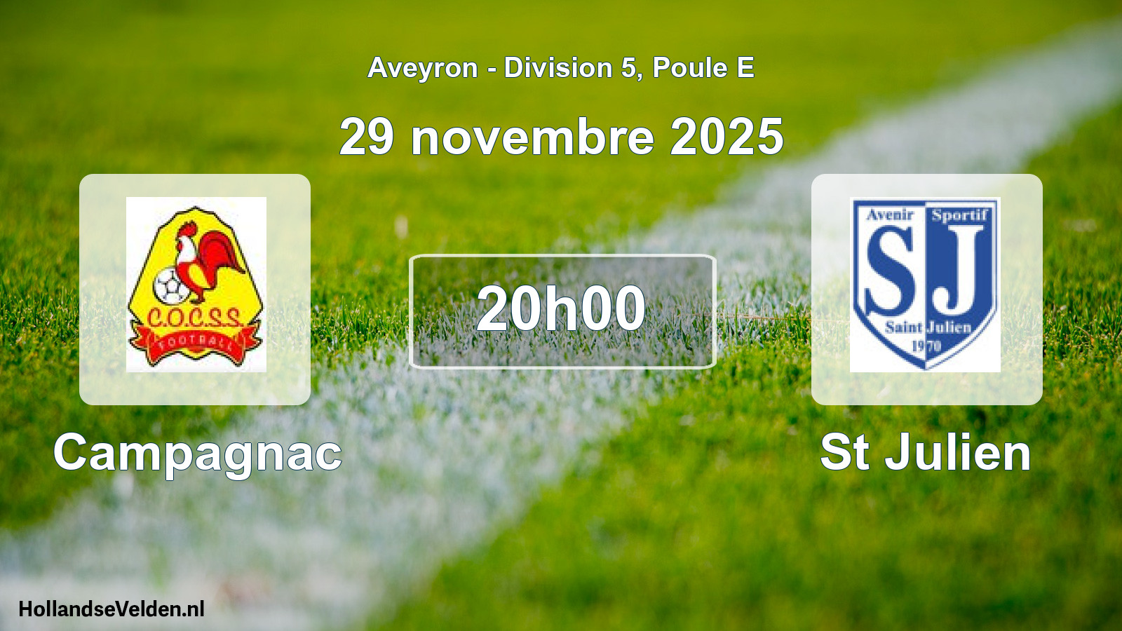 Match programmé: Campagnac - St Julien (29 novembre 2025)