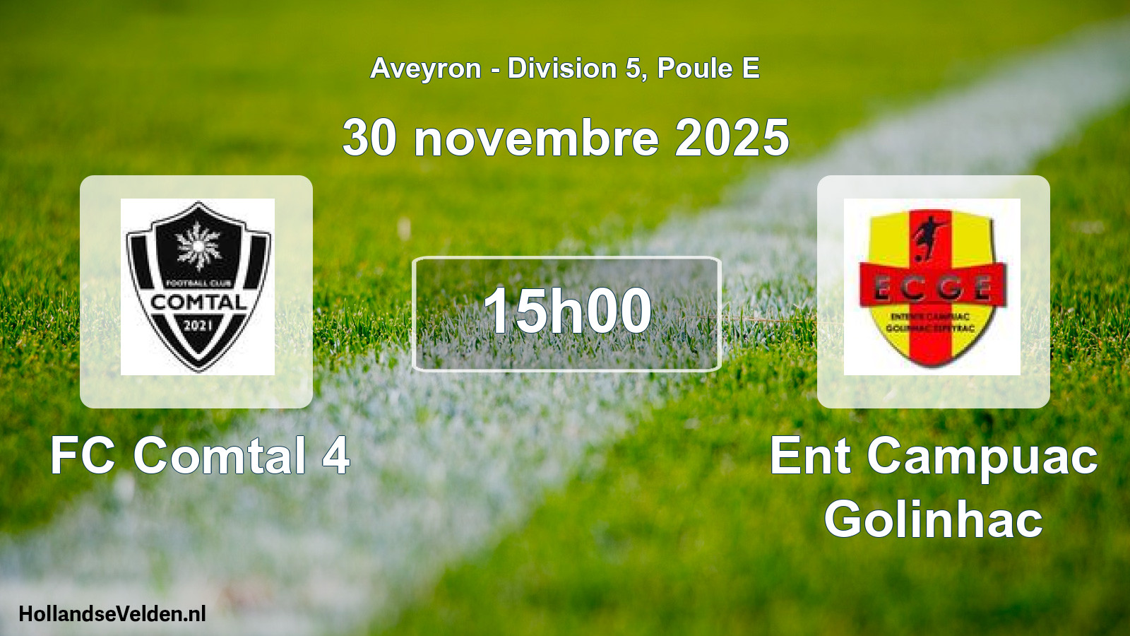 Match programmé: FC Comtal 4 - Ent Campuac Golinhac (30 novembre 2025)