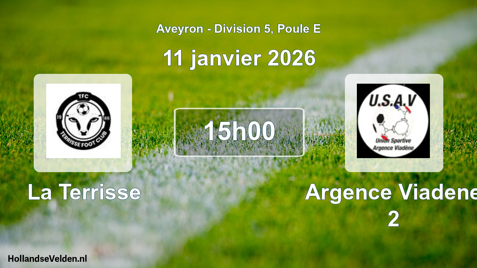 Match programmé: La Terrisse - Argence Viadene 2 (11 janvier 2026)