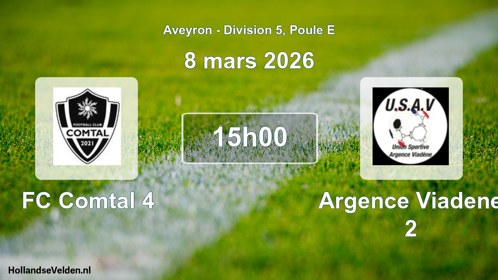 Geplande wedstrijd: FC Comtal 4 - Argence Viadene 2 (8 maart 2026)
