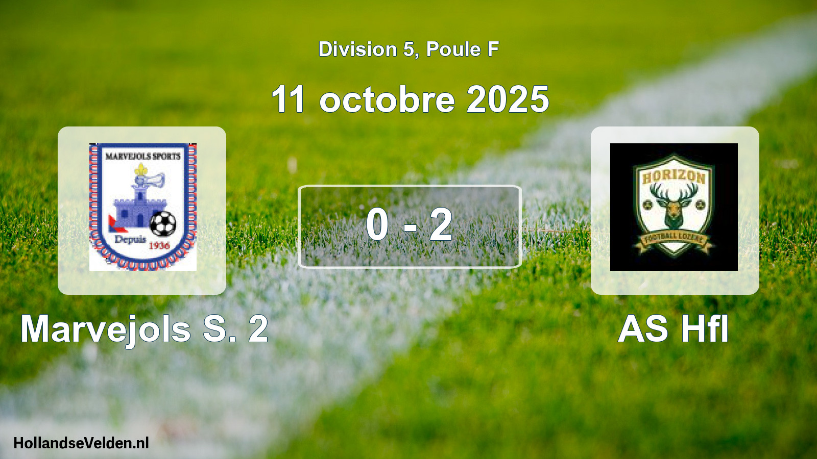 Match joué: Marvejols S. 2 - AS Hfl 0 - 2 (11 octobre 2025)