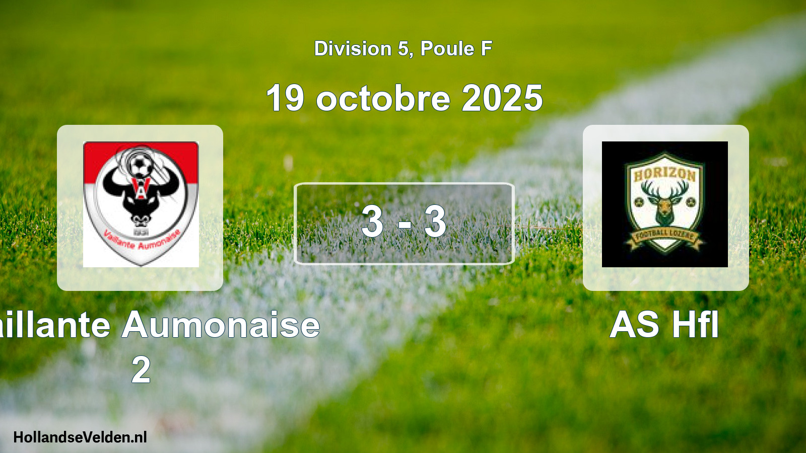 Match joué: Vaillante Aumonaise 2 - AS Hfl 3 - 3 (19 octobre 2025)
