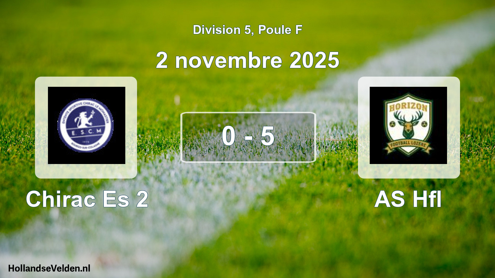 Gespeelde wedstrijd: Chirac Es 2 - AS Hfl 0 - 5 (2 november 2025)