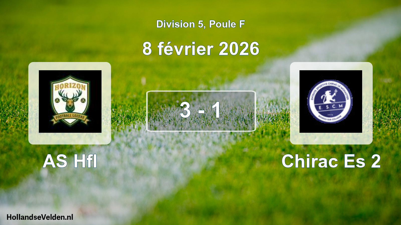 Match joué: AS Hfl - Chirac Es 2 3 - 1 (8 février 2026)