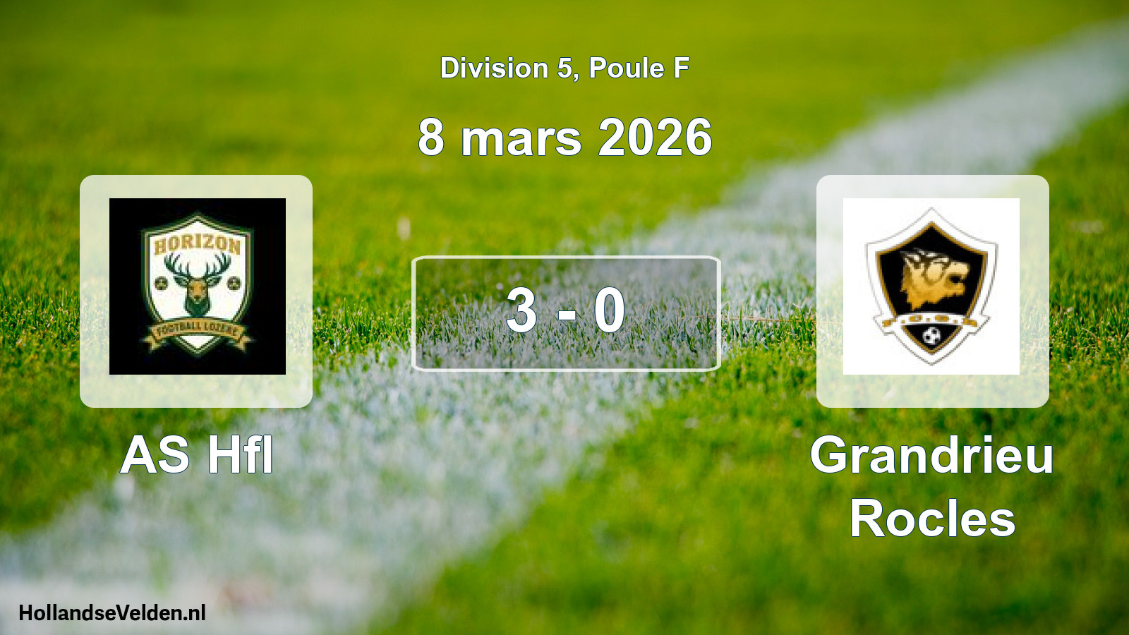 Match joué: AS Hfl - Grandrieu Rocles 3 - 0 (8 mars 2026)
