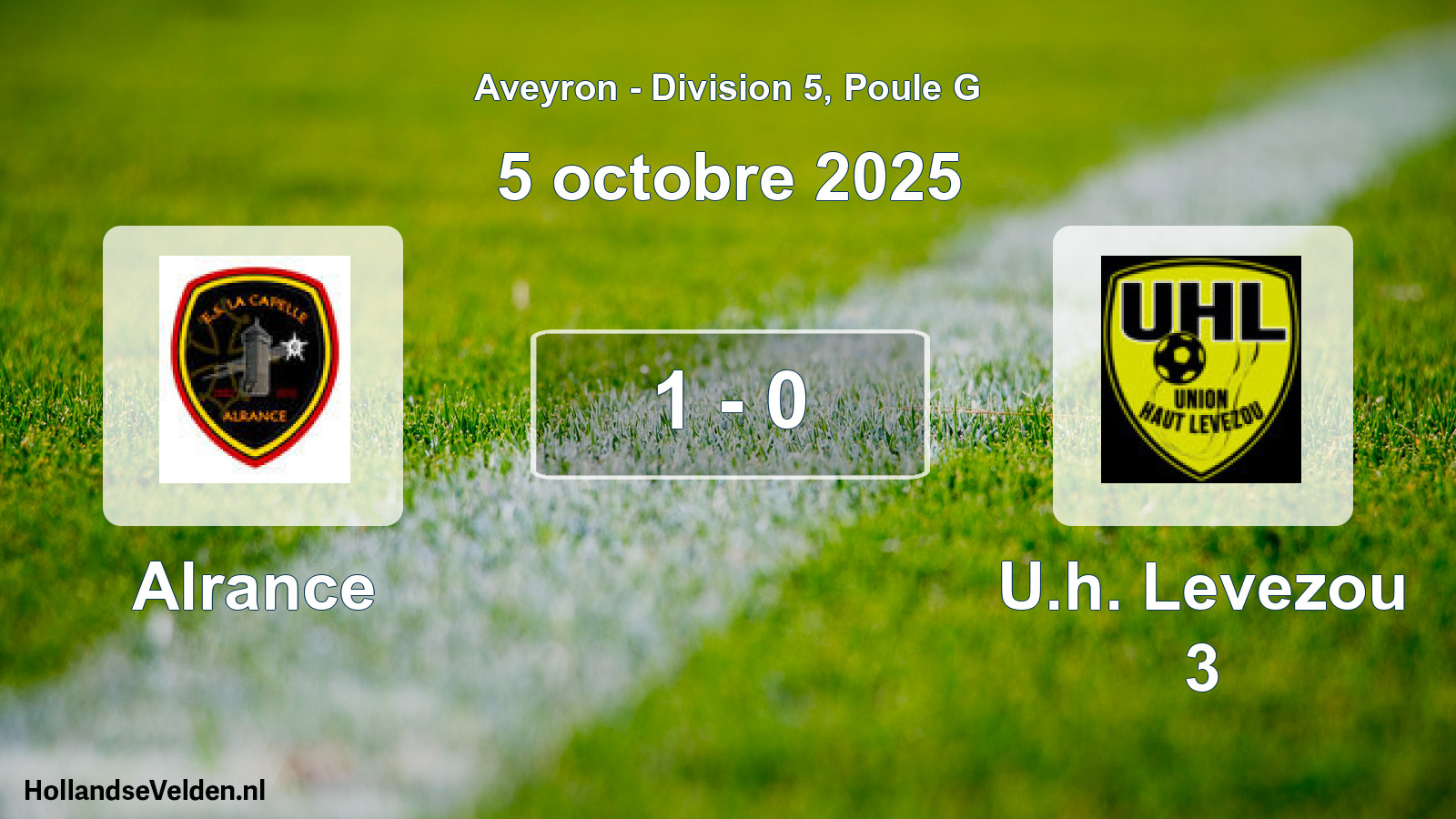Match joué: Alrance - U.h. Levezou 3 1 - 0 (5 octobre 2025)