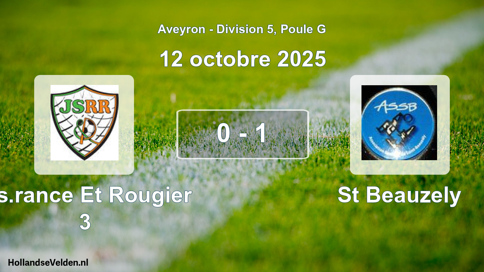 Match joué: J.s.rance Et Rougier 3 - St Beauzely 0 - 1 (12 octobre 2025)