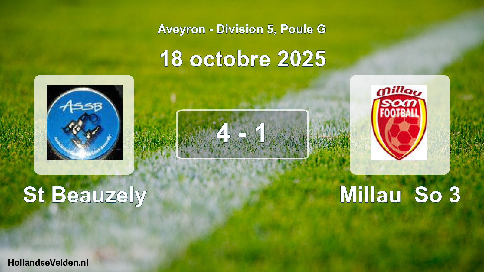 Match joué: St Beauzely - Millau So 3 4 - 1 (18 octobre 2025)