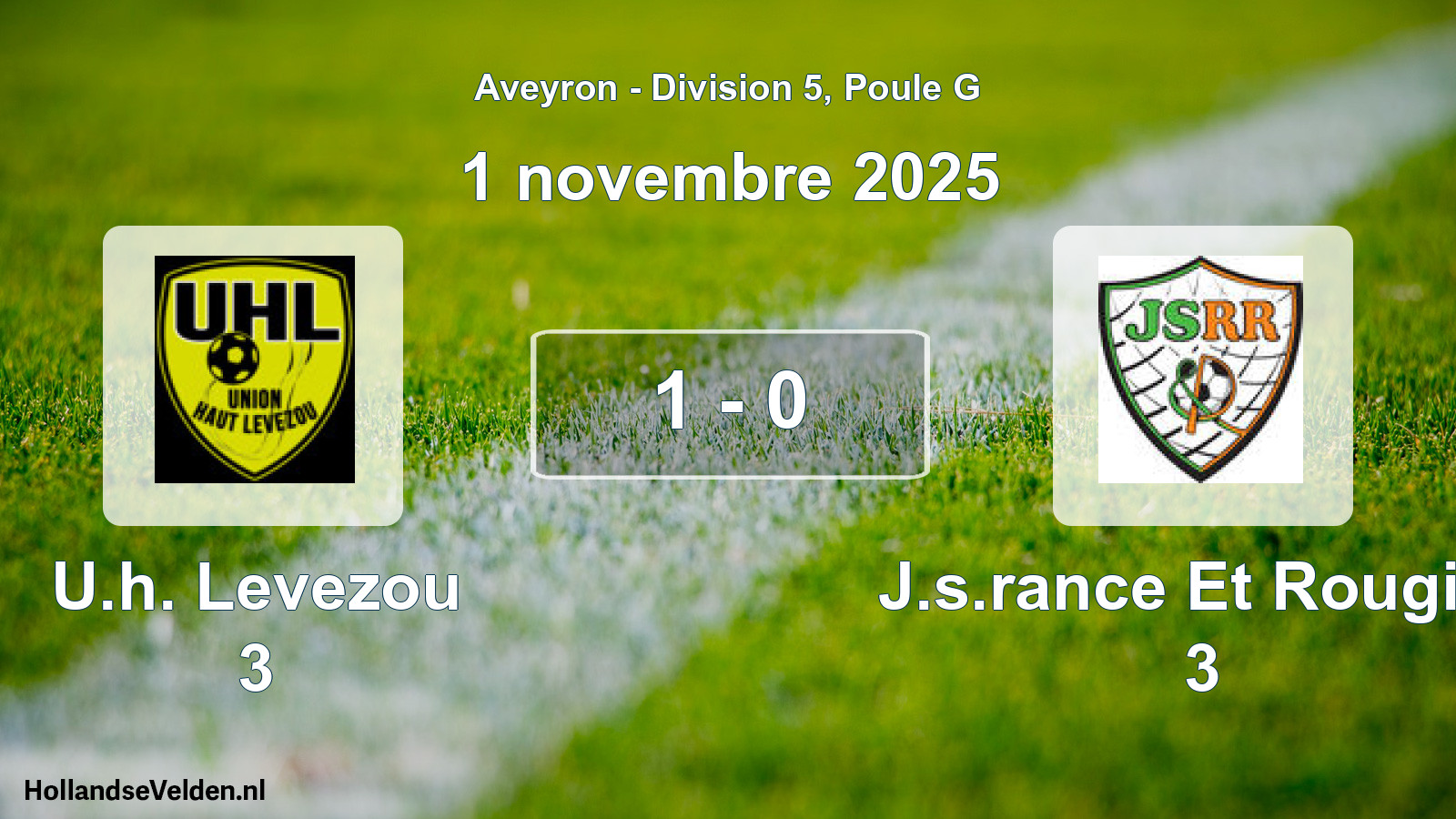 Match joué: U.h. Levezou 3 - J.s.rance Et Rougier 3 1 - 0 (1 novembre 2025)