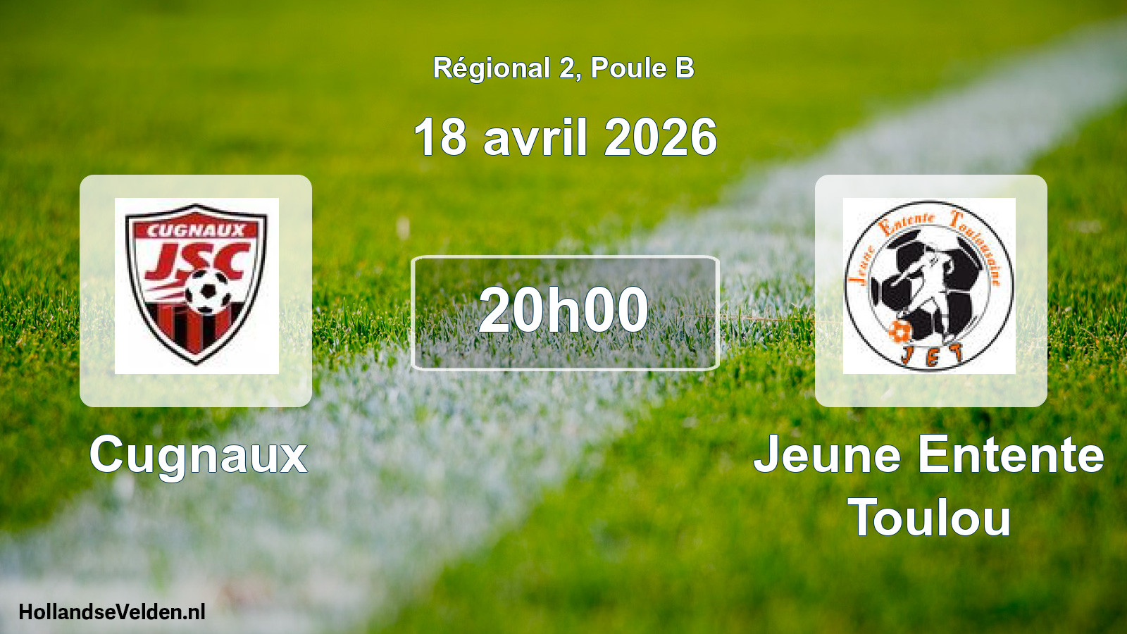 Geplande wedstrijd: Cugnaux - Jeune Entente Toulou (18 avril 2026)