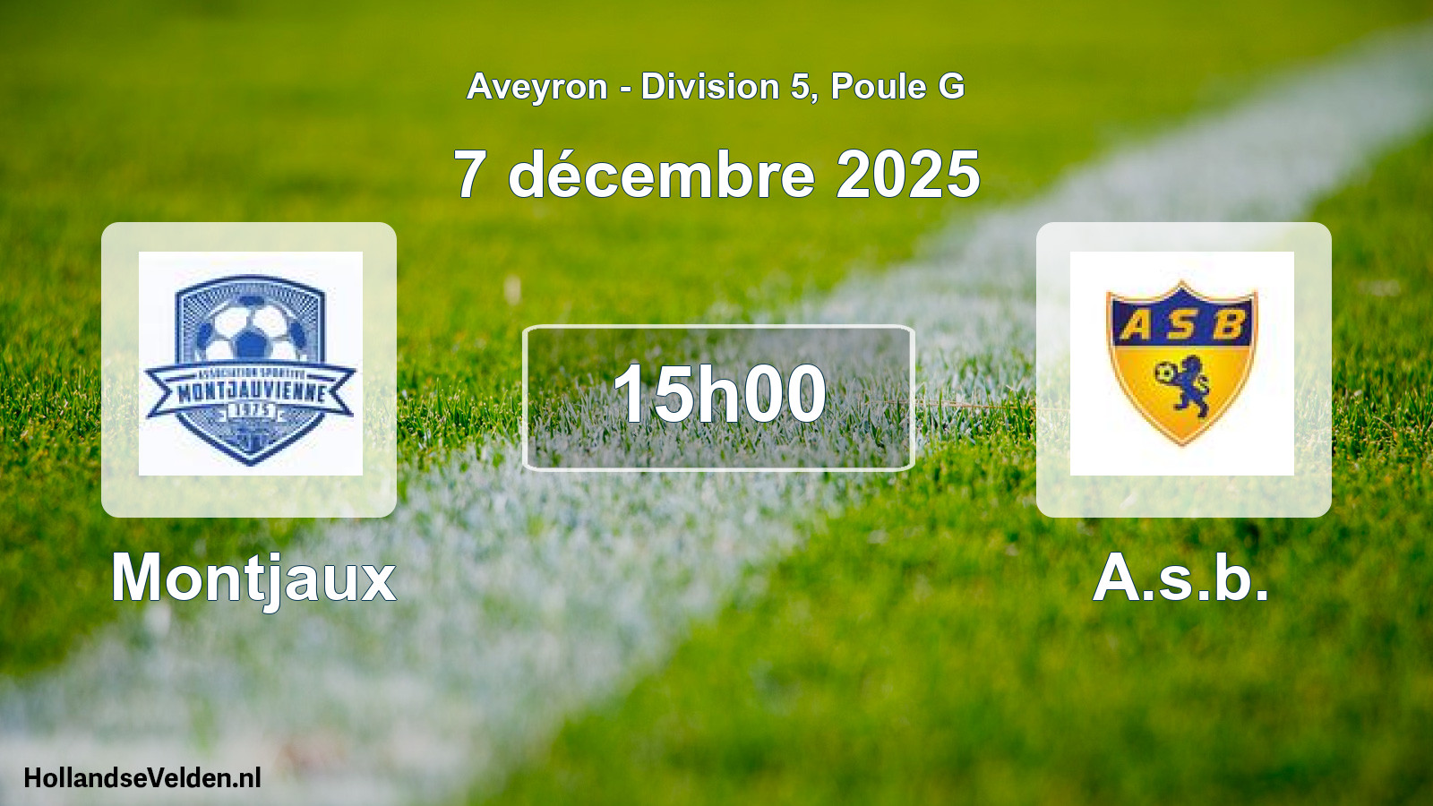 Match programmé: Montjaux - A.s.b. (7 décembre 2025)
