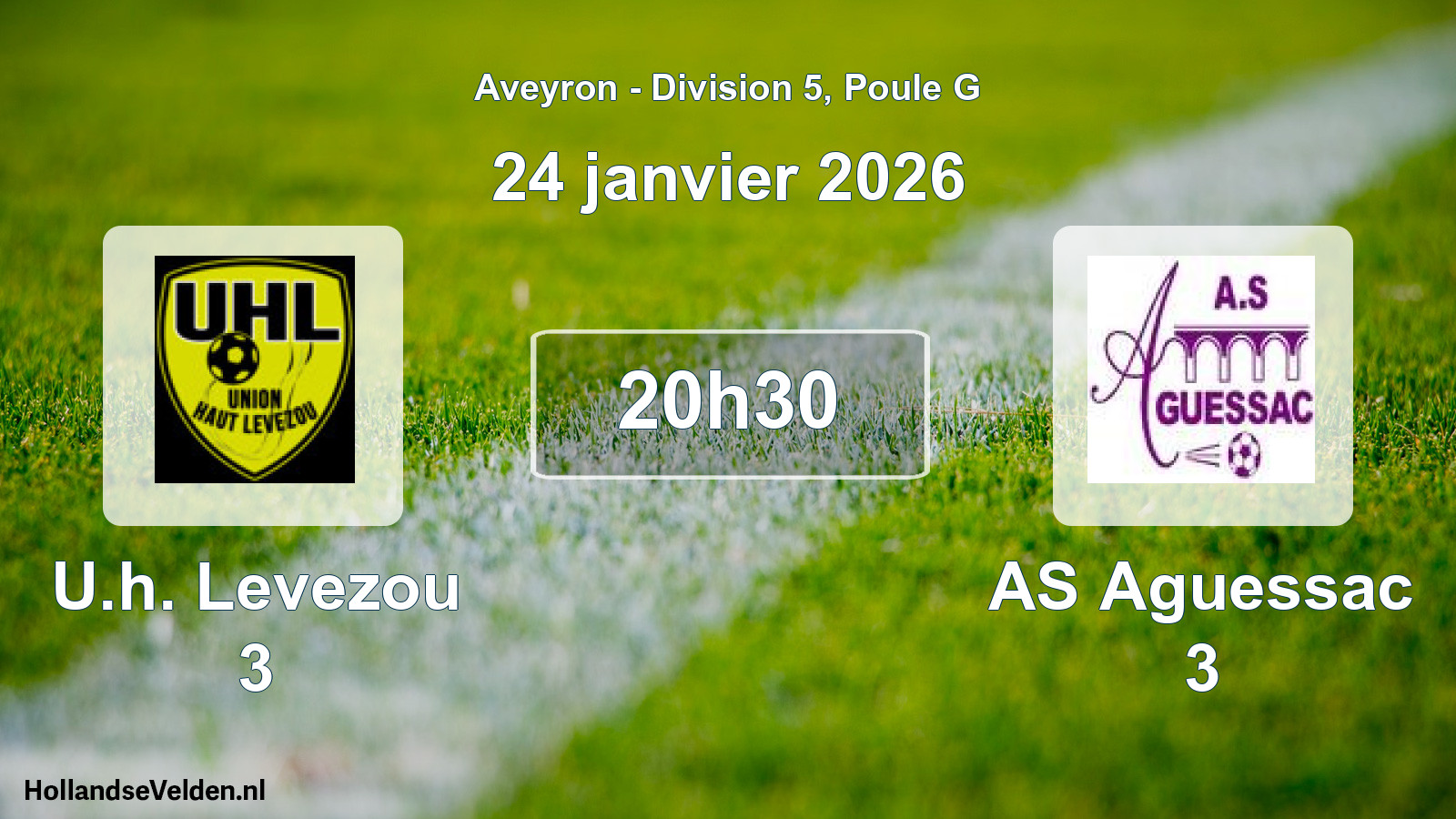 Match programmé: U.h. Levezou 3 - AS Aguessac 3 (24 janvier 2026)
