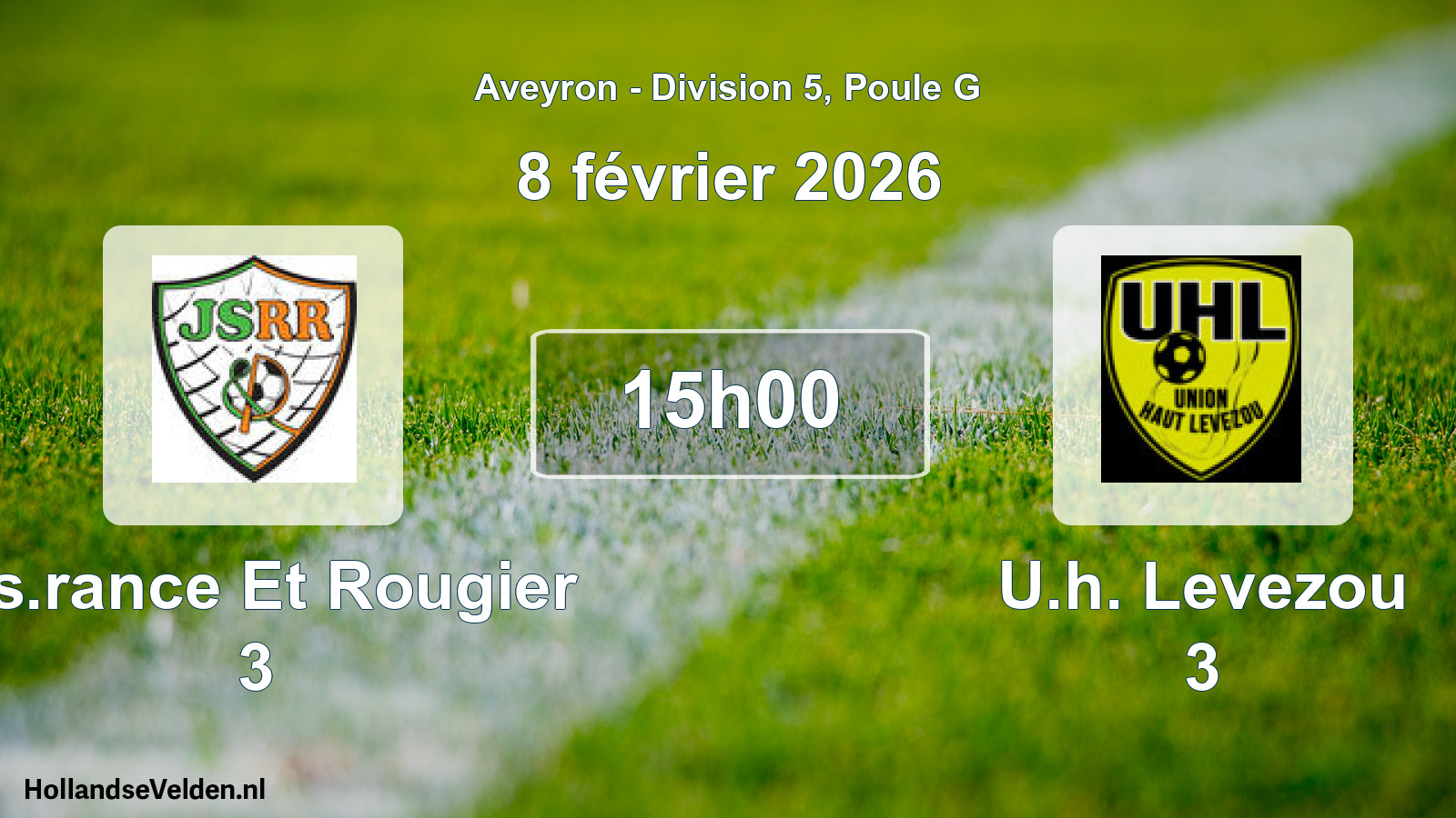 Match programmé: J.s.rance Et Rougier 3 - U.h. Levezou 3 (8 février 2026)