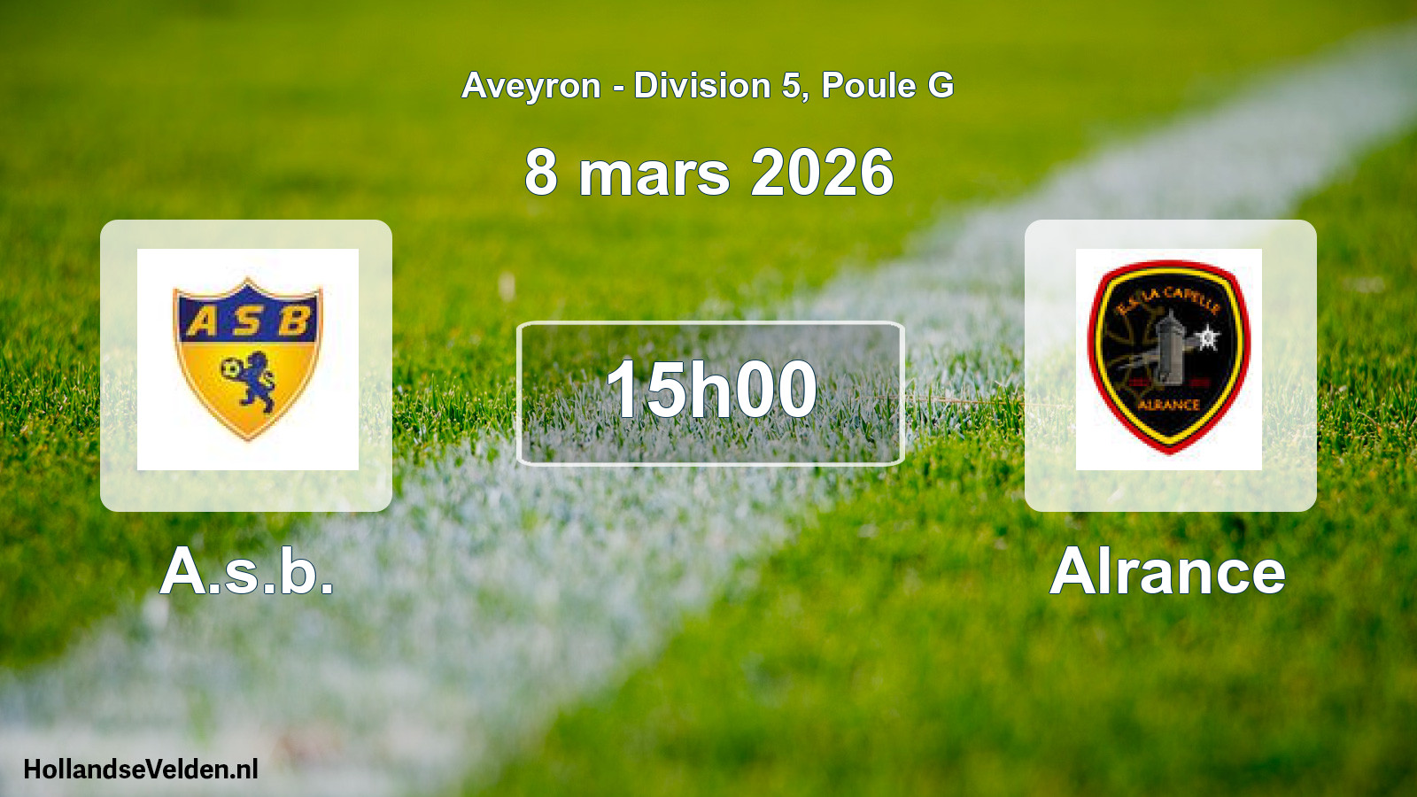 Match programmé: A.s.b. - Alrance (8 mars 2026)