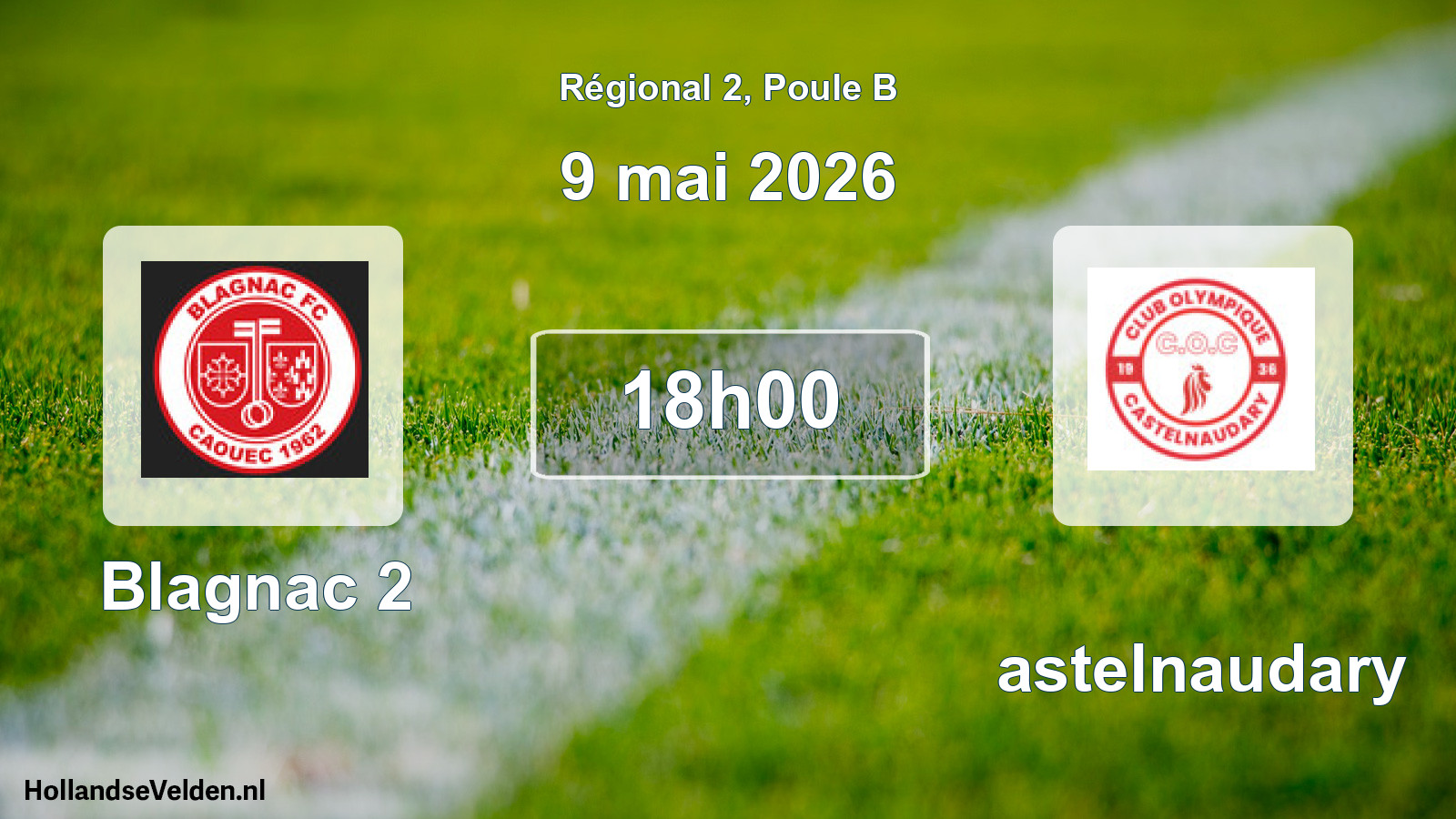 Geplande wedstrijd: Blagnac 2 - Castelnaudary (9 mei 2026)