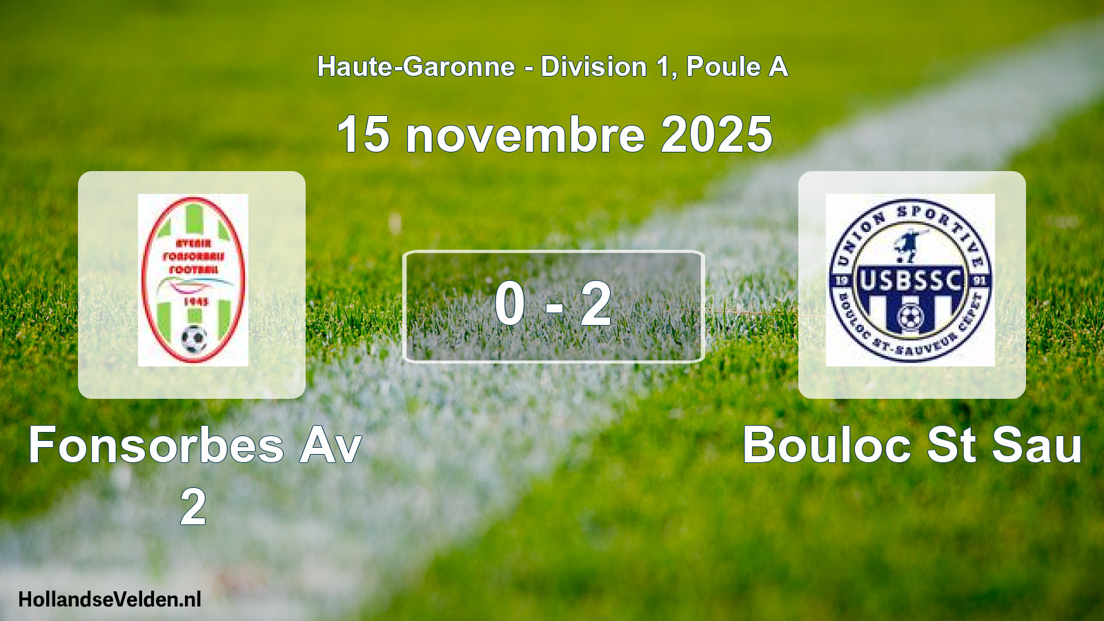Match joué: Fonsorbes Av 2 - Bouloc St Sau 0 - 2 (15 novembre 2025)