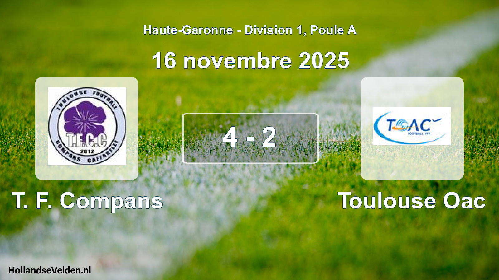 Match joué: T. F. Compans - Toulouse Oac 4 - 2 (16 novembre 2025)