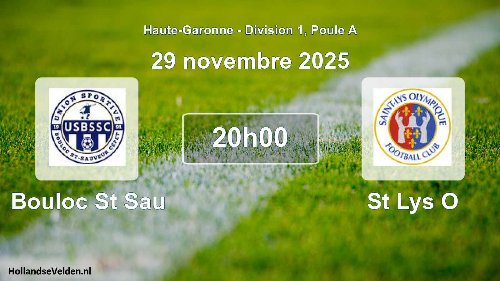 Match programmé: Bouloc St Sau - St Lys O (29 novembre 2025)