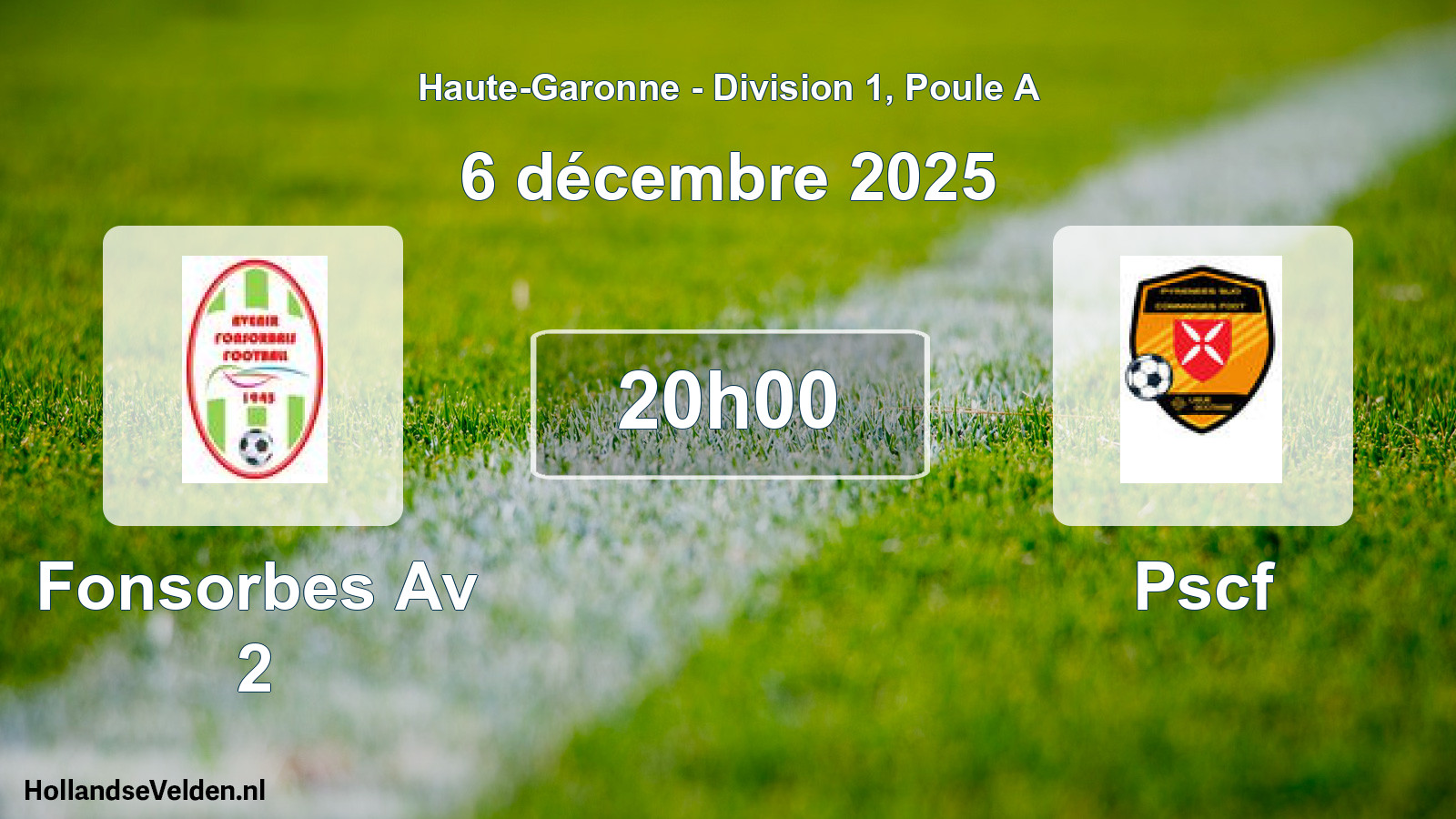 Geplande wedstrijd: Fonsorbes Av 2 - Pscf (6 december 2025)