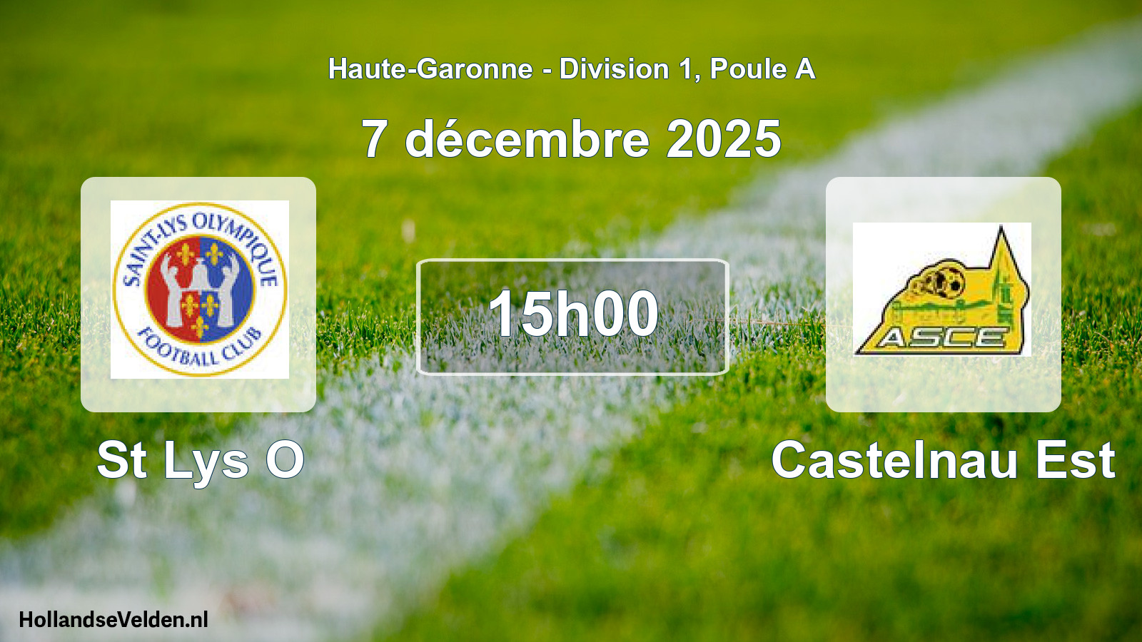 Match programmé: St Lys O - Castelnau Est (7 décembre 2025)