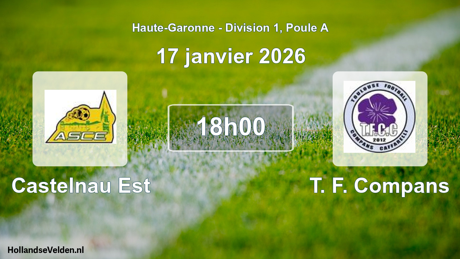 Match programmé: Castelnau Est - T. F. Compans (17 janvier 2026)