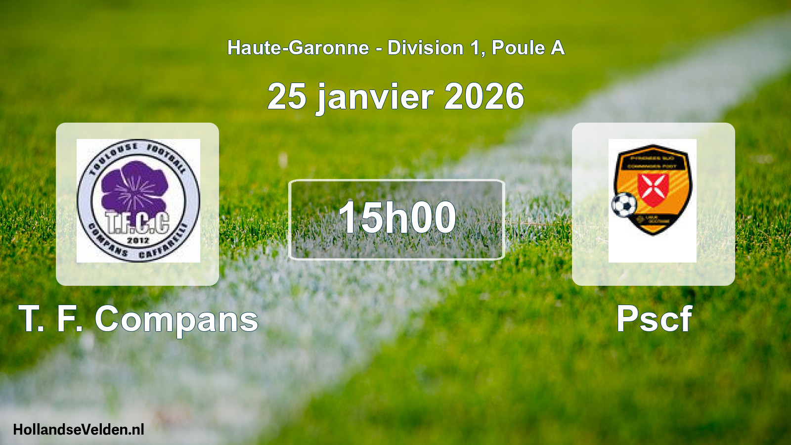 Geplande wedstrijd: T. F. Compans - Pscf (25 januari 2026)