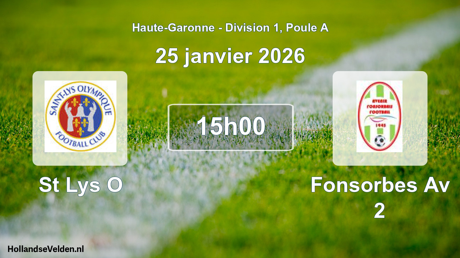 Match programmé: St Lys O - Fonsorbes Av 2 (25 janvier 2026)