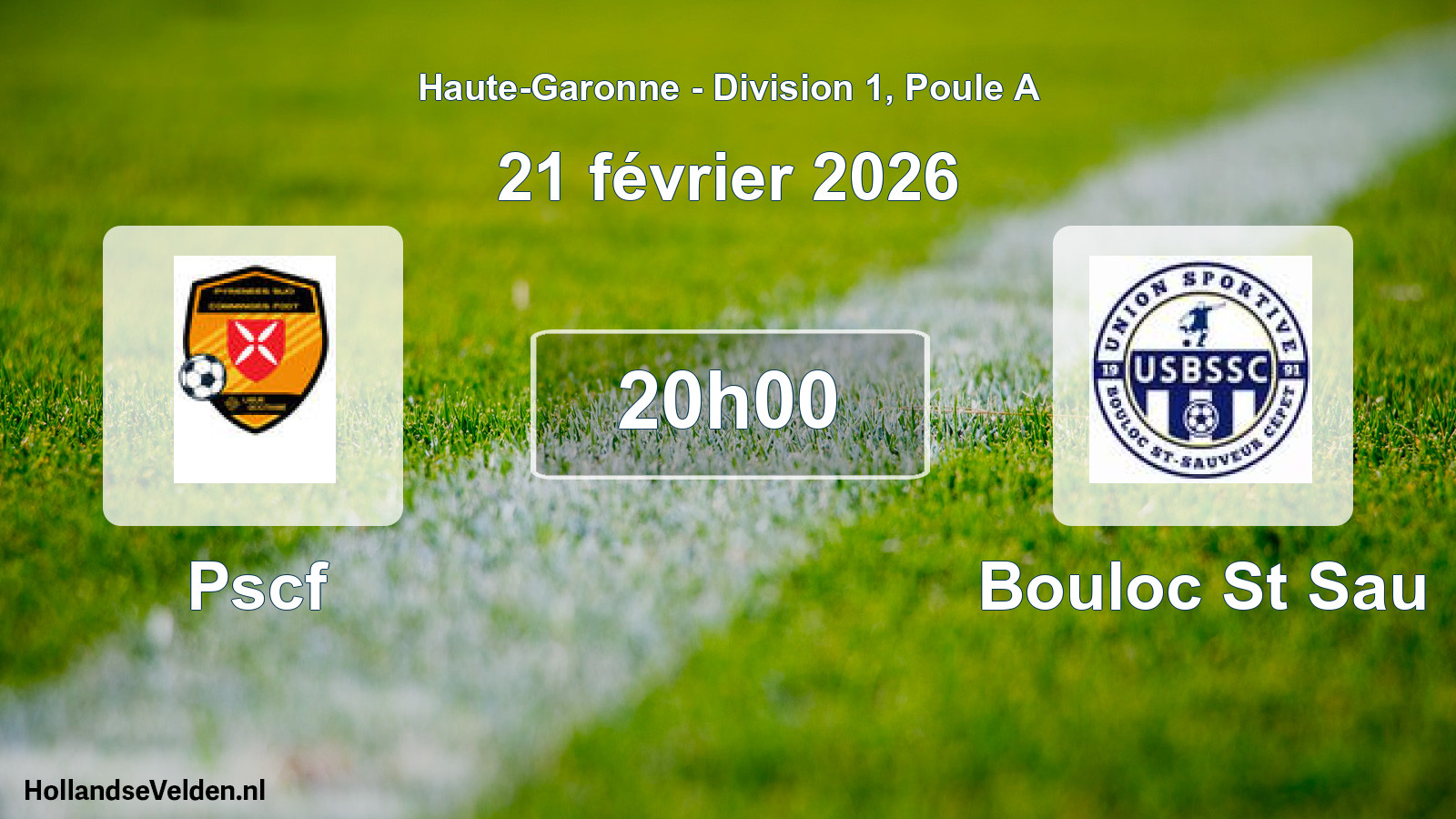Match programmé: Pscf - Bouloc St Sau (21 février 2026)