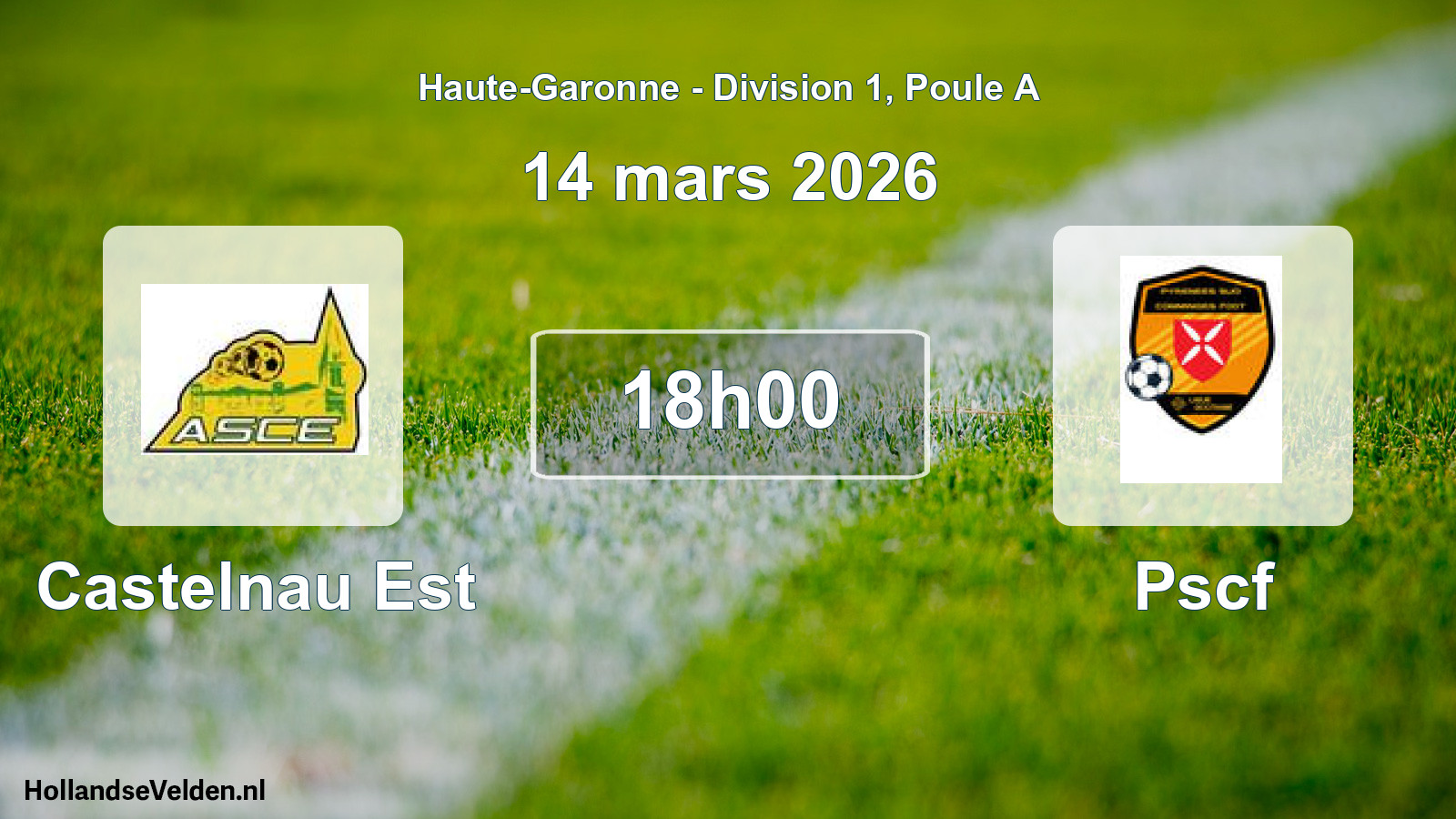 Match programmé: Castelnau Est - Pscf (14 mars 2026)