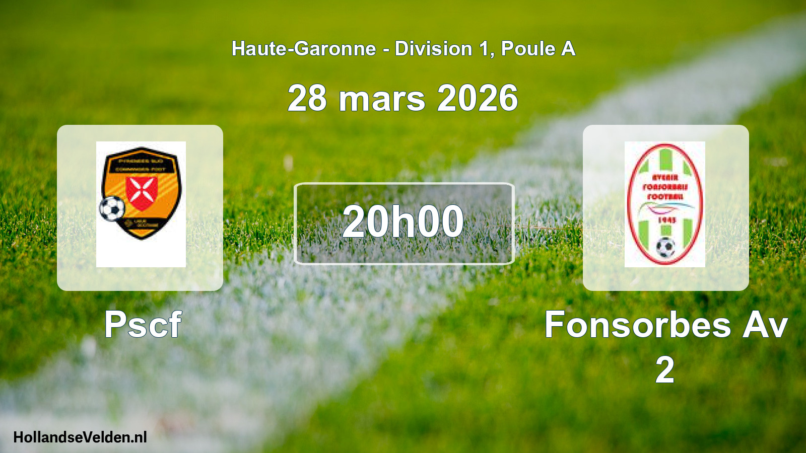 Match programmé: Pscf - Fonsorbes Av 2 (28 mars 2026)