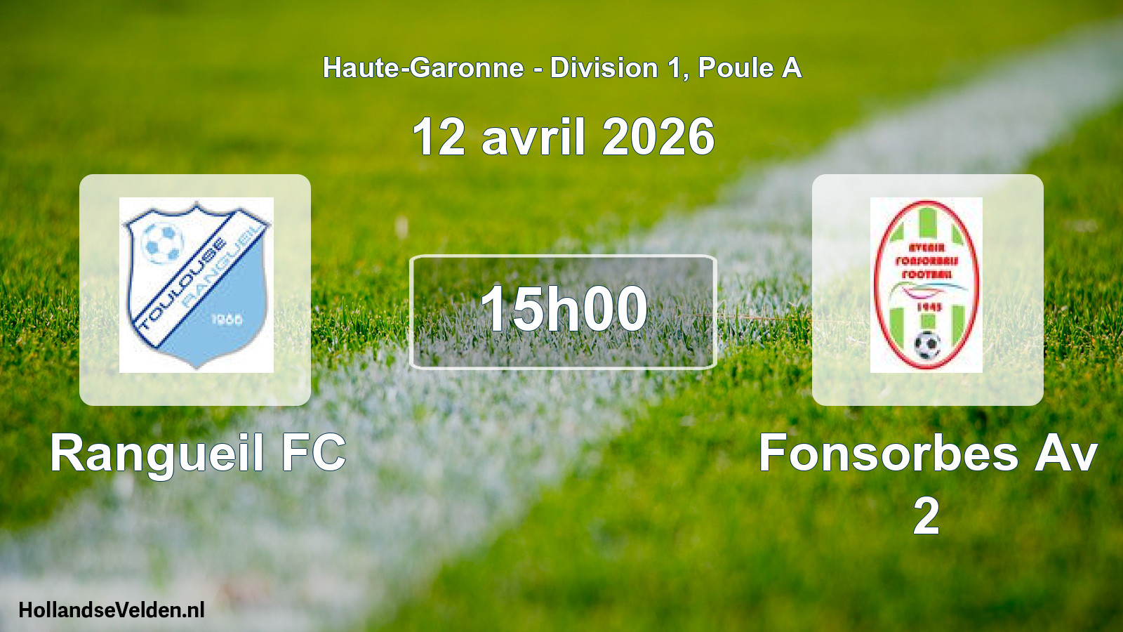 Scheduled Match: Rangueil FC - Fonsorbes Av 2 (12 April 2026)
