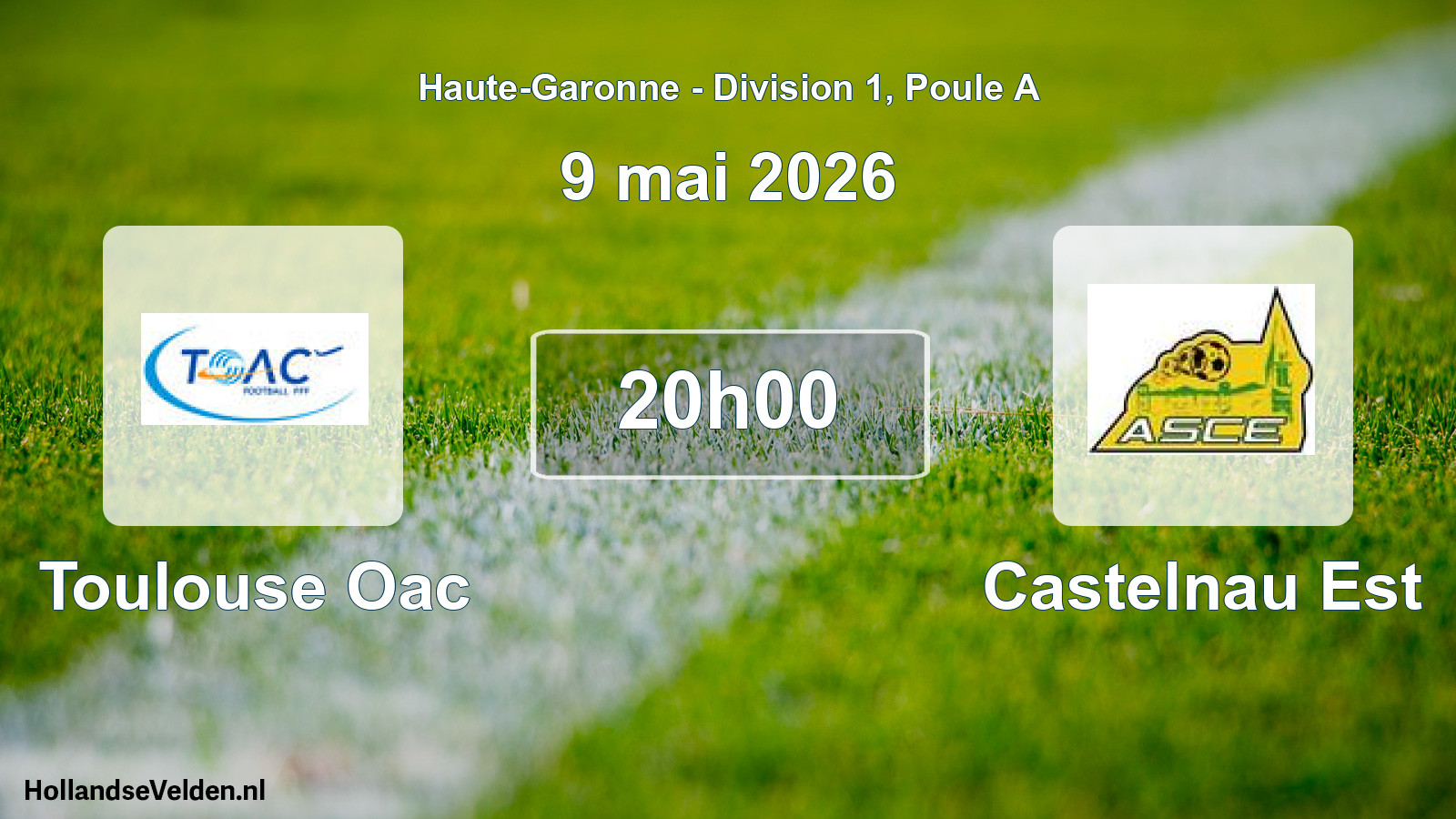 Match programmé: Toulouse Oac - Castelnau Est (9 mai 2026)