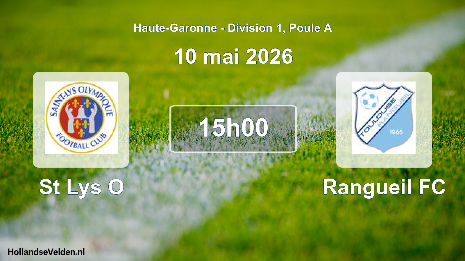 Match programmé: St Lys O - Rangueil FC (10 mai 2026)