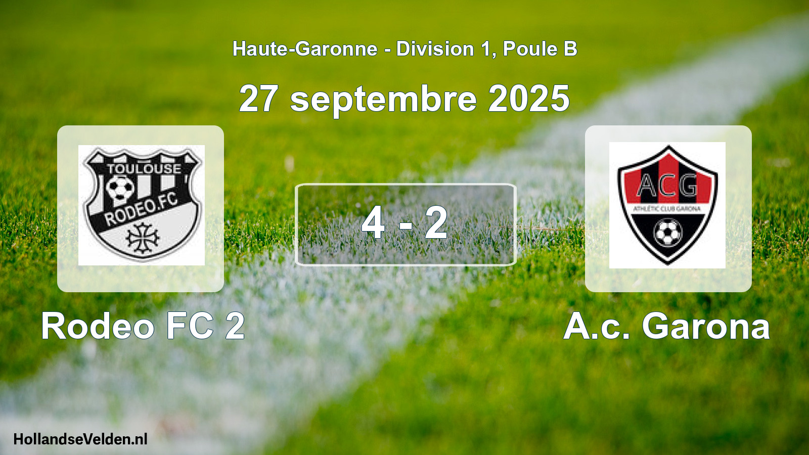 Gespeelde wedstrijd: Rodeo FC 2 - A.c. Garona 4 - 2 (27 september 2025)