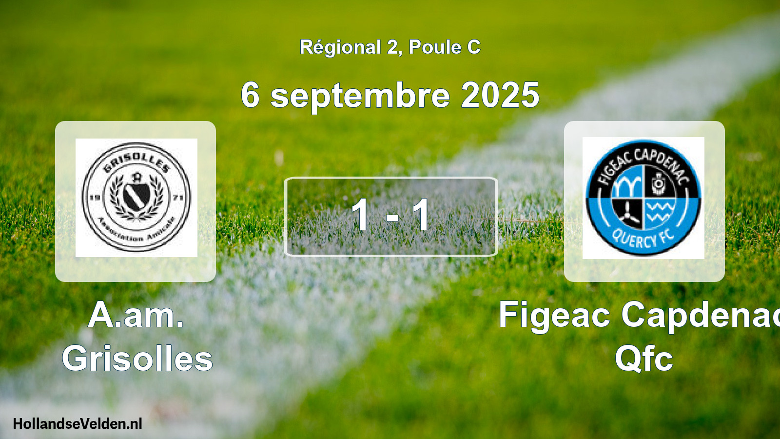 Gespeelde wedstrijd: A.am. Grisolles - Figeac Capdenac Qfc 1 - 1 (6 september 2025)