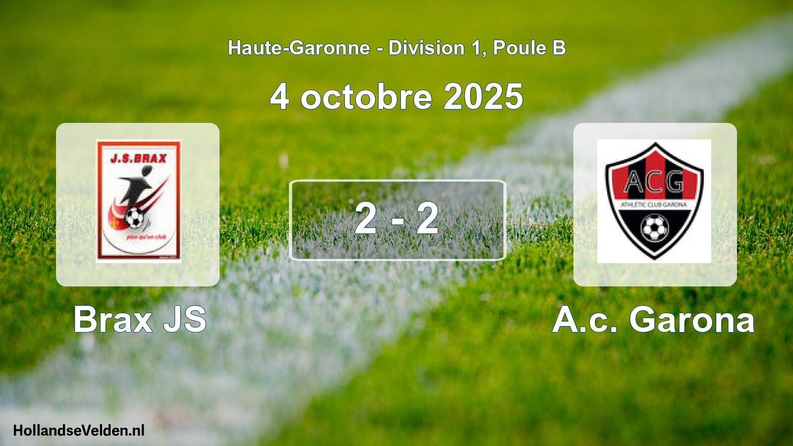 Match joué: Brax JS - A.c. Garona 2 - 2 (4 octobre 2025)
