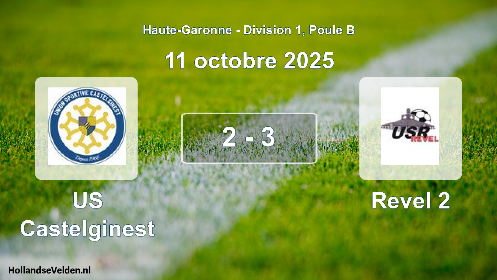 Match joué: US Castelginest - Revel 2 2 - 3 (11 octobre 2025)